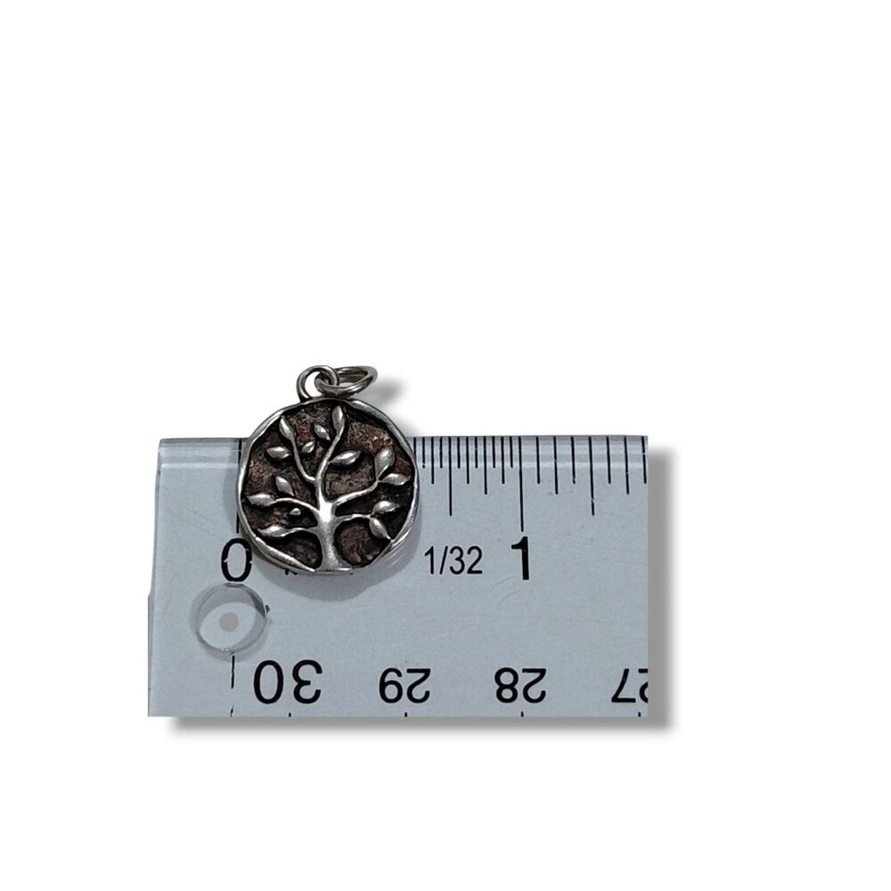 Vintage Sterling Silver Tree Of Life Pendant/Charm 0.75" Inspirational saying - Picture 9 of 10